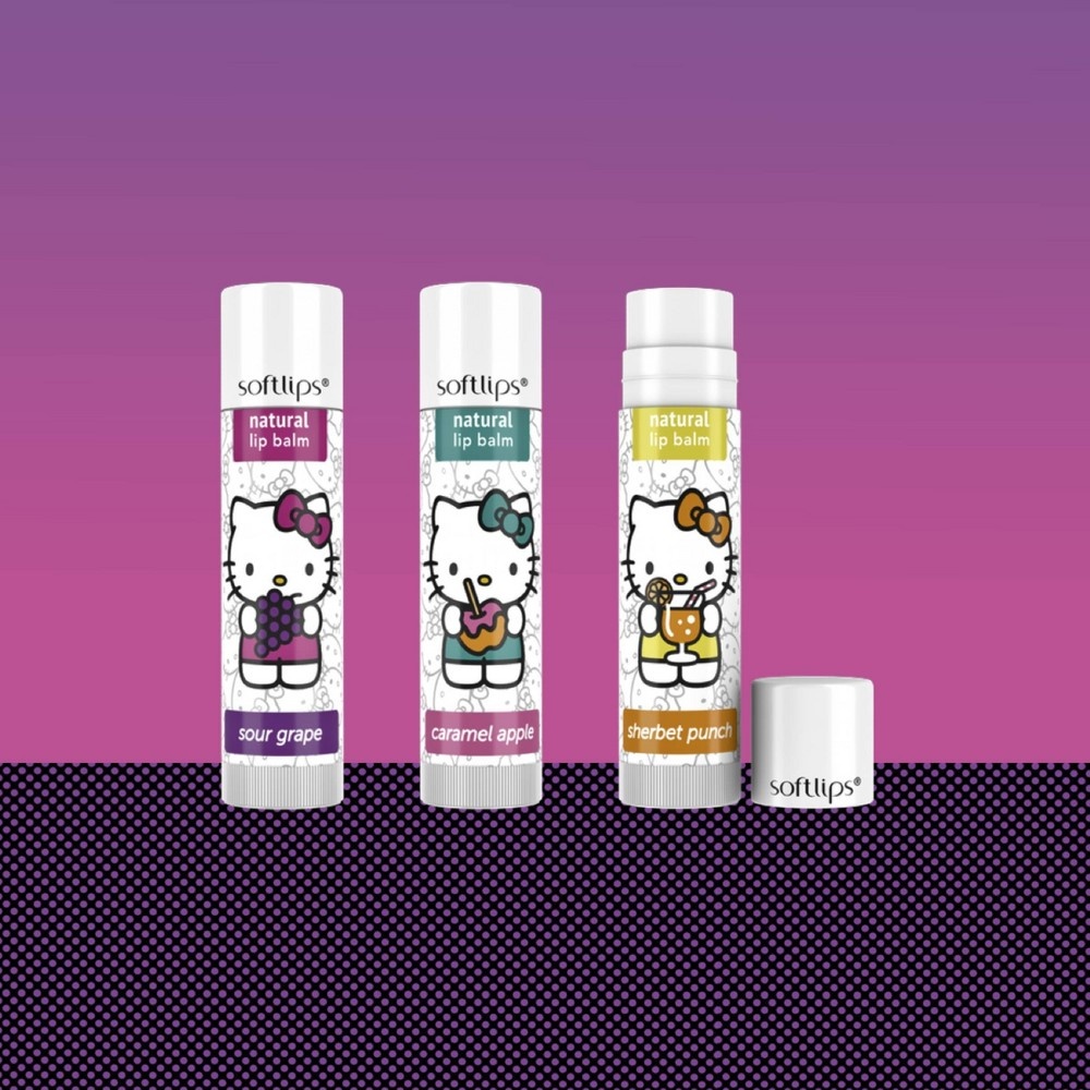 slide 3 of 6, Softlips Halloween Hello Kitty Natural Lip Balm, 3 ct