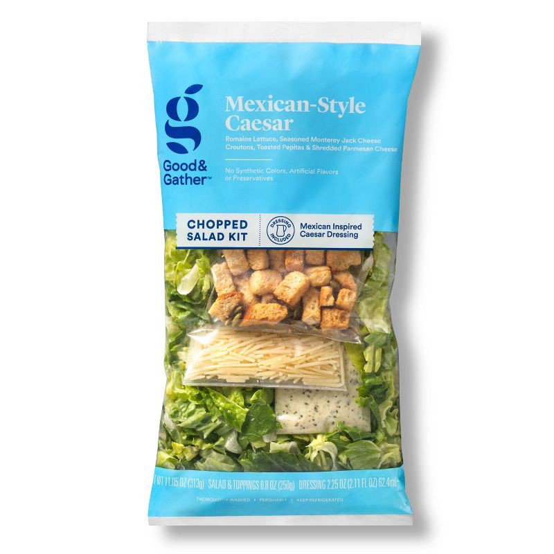 slide 1 of 5, Mexican Caesar Chopped Salad Kit - 11.05oz - Good & Gather™, 11.05 oz