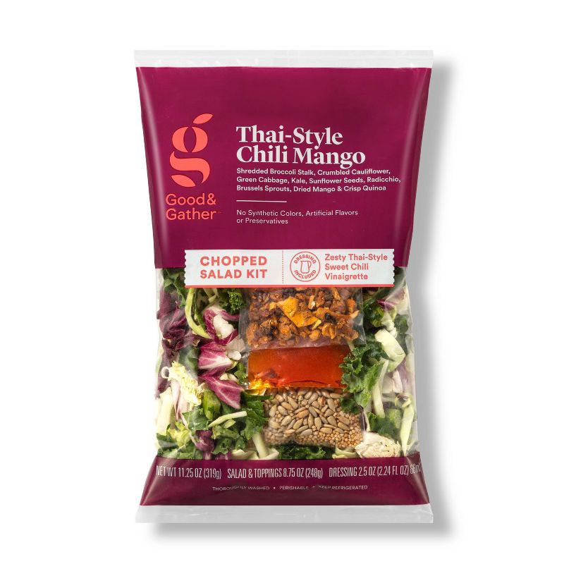 slide 1 of 4, Thai-Style Chili Mango Chopped Salad Kit - 11.25oz - Good & Gather™, 11.25 oz