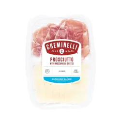 Creminelli Fine Meats Creminelli Sliced Prosciutto & Mozzarella - 2.2oz: Certified Gluten-Free, No Artificial Preservatives, Soy-Free