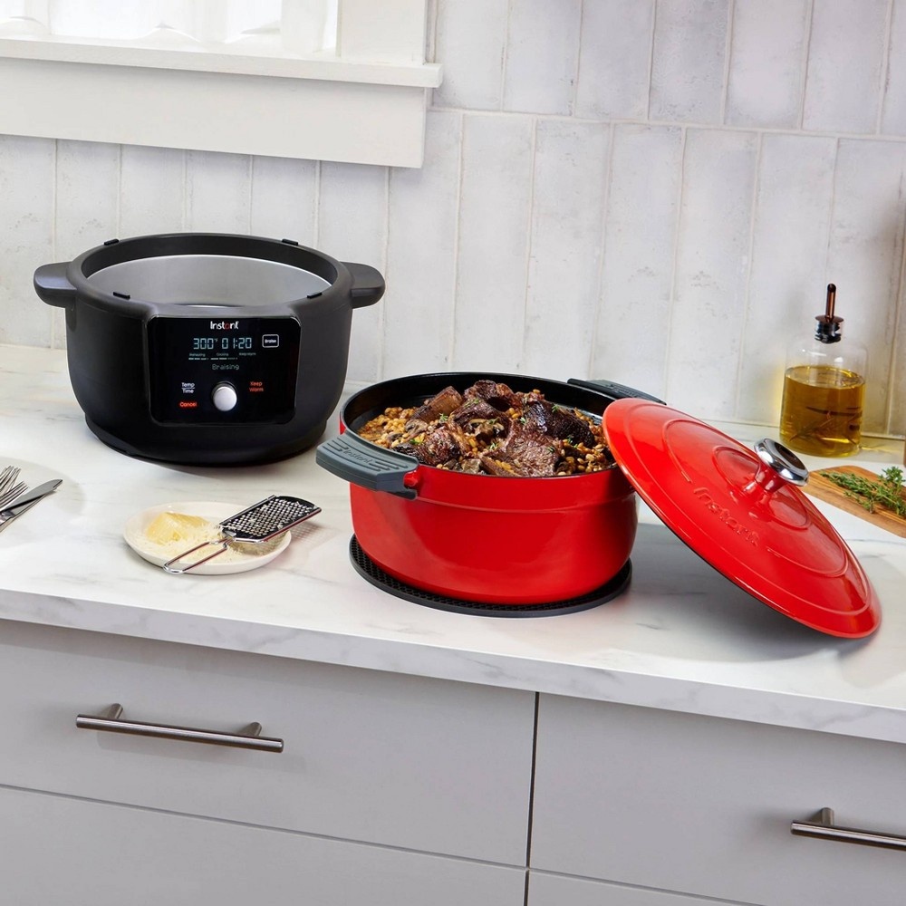 Instant Pot Electric Precision Dutch Oven 5-in-1: Braiser, Slow Cooker,  Sear/sauté, Cooking Pan, 6-quart- Red : Target