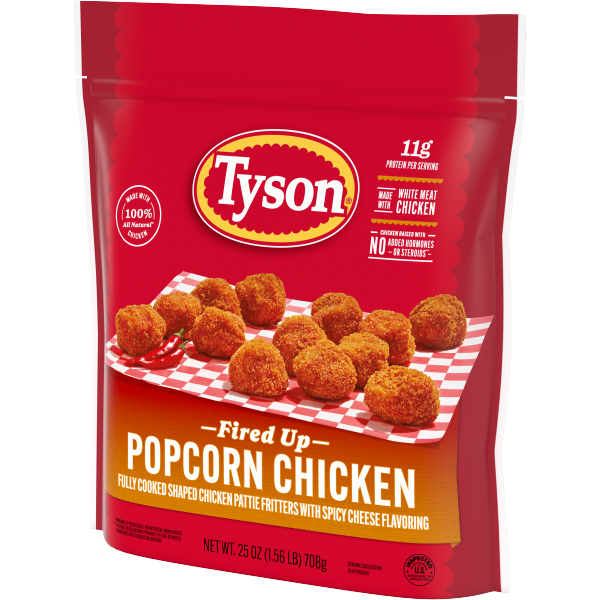 slide 13 of 25, Tyson Frozen Fired Up Popcorn Chicken, 25 oz, 25 oz