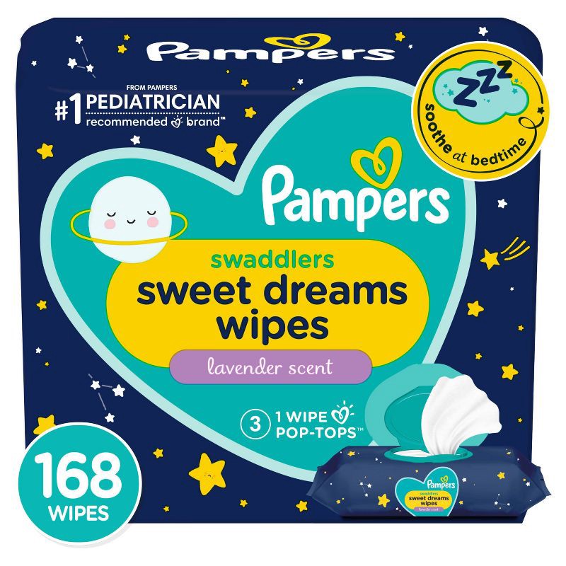 slide 1 of 1, Pampers Sweet Dreams Sensitive Baby Wipes 3X FTMT - 168ct, 168 ct