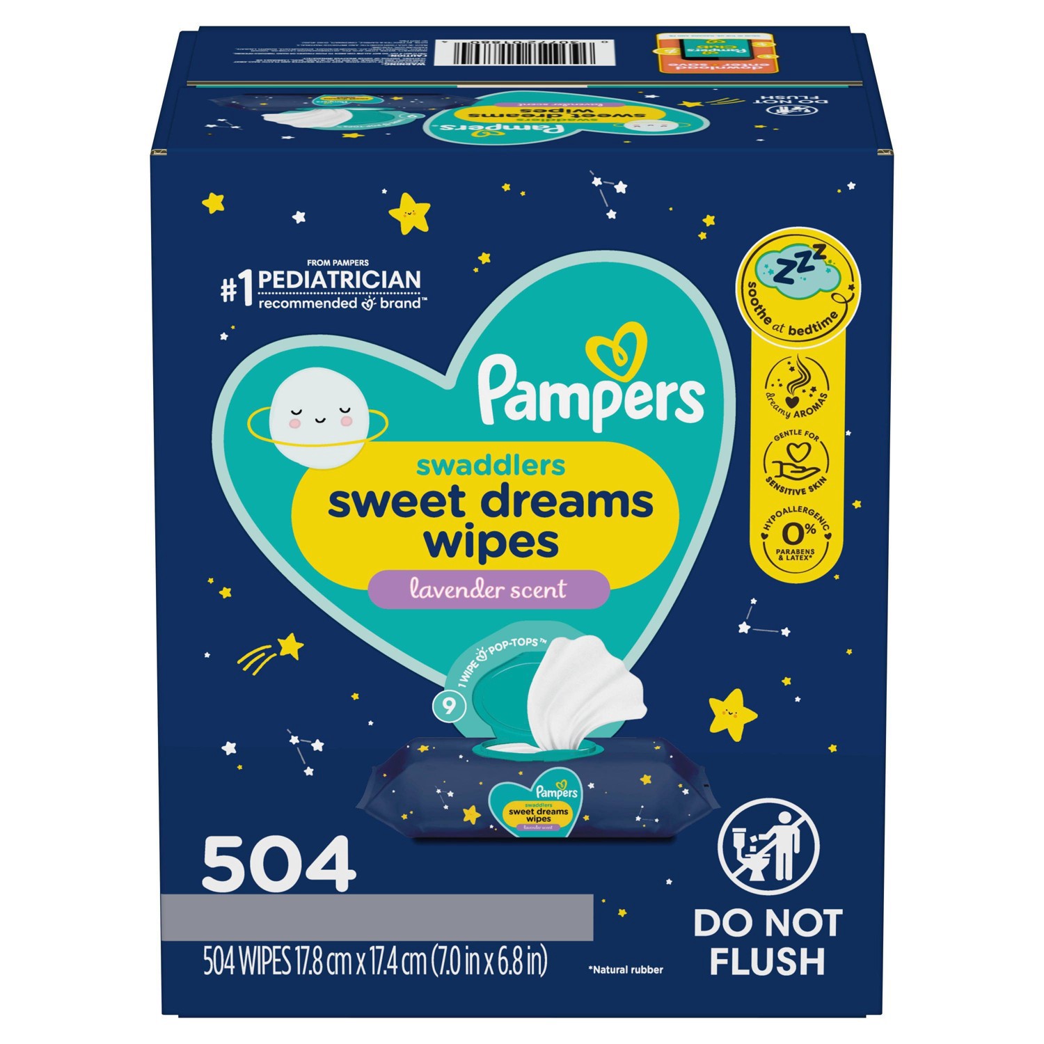 slide 9 of 9, Pampers Sweet Dreams Sensitive Baby Wipes 9X FTMT - 504ct, 504 ct