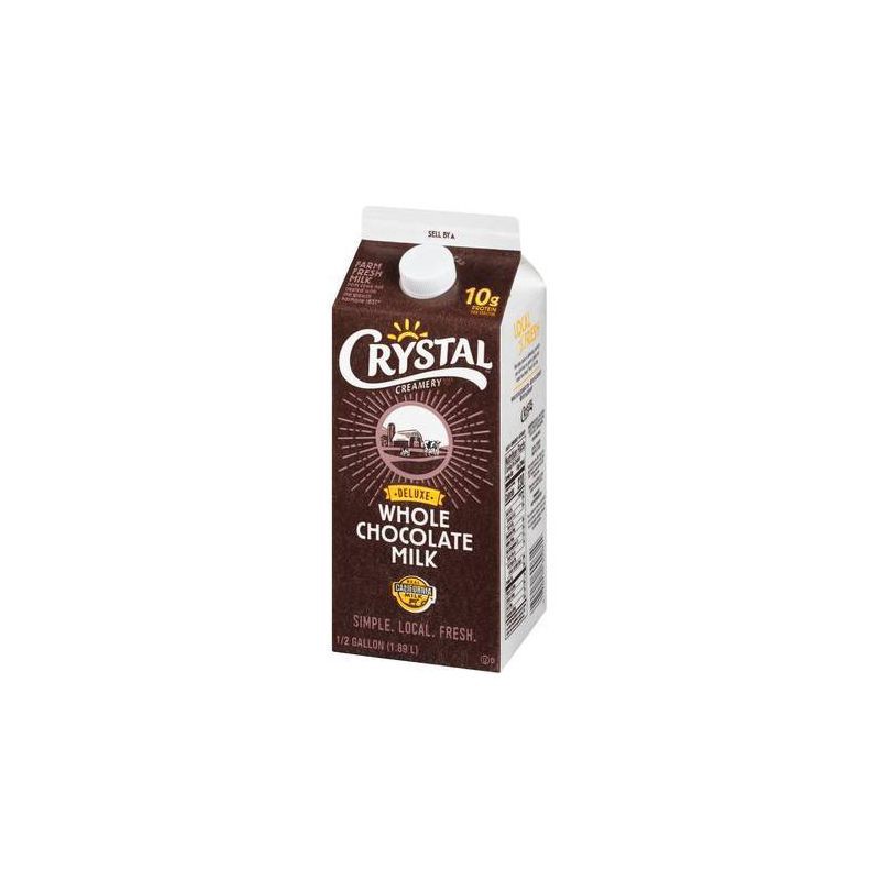 slide 4 of 5, Crystal Creamery Crystal Deluxe Whole Chocolate Milk - 0.5gal, 1/2 gal