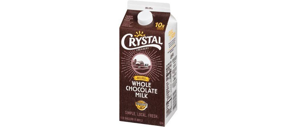 slide 4 of 5, Crystal Creamery Crystal Deluxe Whole Chocolate Milk - 0.5gal, 1/2 gal