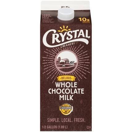 slide 1 of 5, Crystal Creamery Crystal Deluxe Whole Chocolate Milk - 0.5gal, 1/2 gal