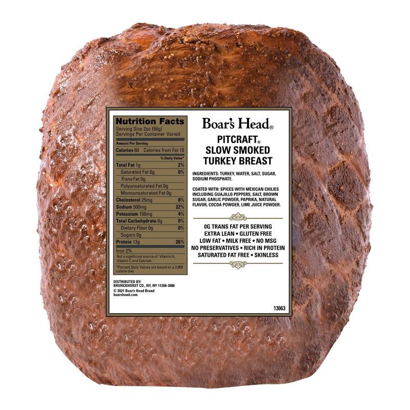 slide 3 of 3, Boar's Head PitCraft Turkey Breast - Deli Fresh Sliced - price per lb, per lb