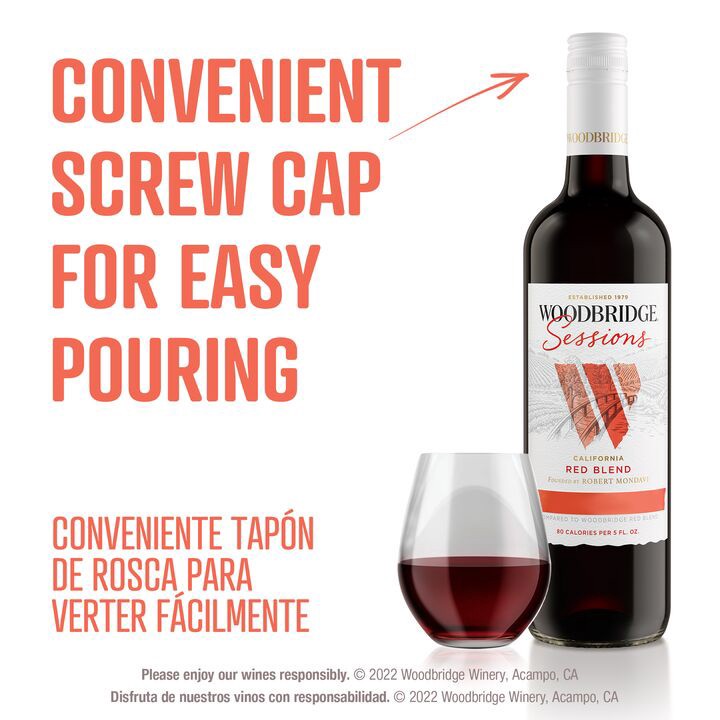 slide 6 of 6, Woodbridge by Robert Mondavi Sessions Red Blend Red Wine, 750 mL Bottle, 25.36 fl oz