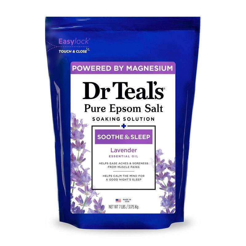 slide 1 of 4, Dr Teal's Epsom Salt Magnesium Soak - Soothe & Sleep with Lavender - 7 lbs, 7 lb