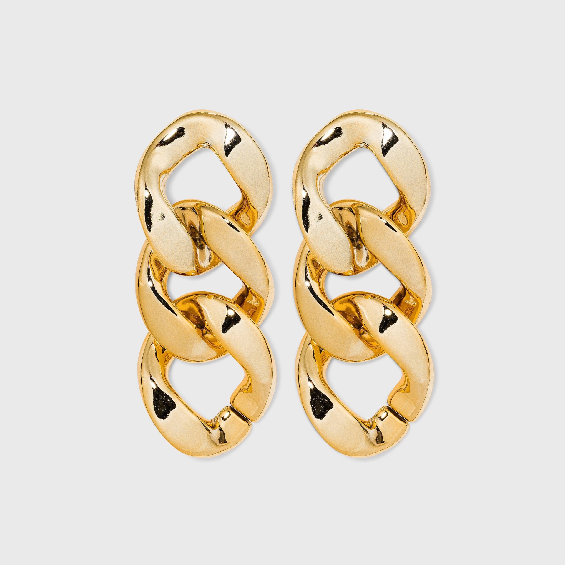 slide 1 of 2, Large Link Drop Hoop Earrings - A New Day Gold, 1 ct