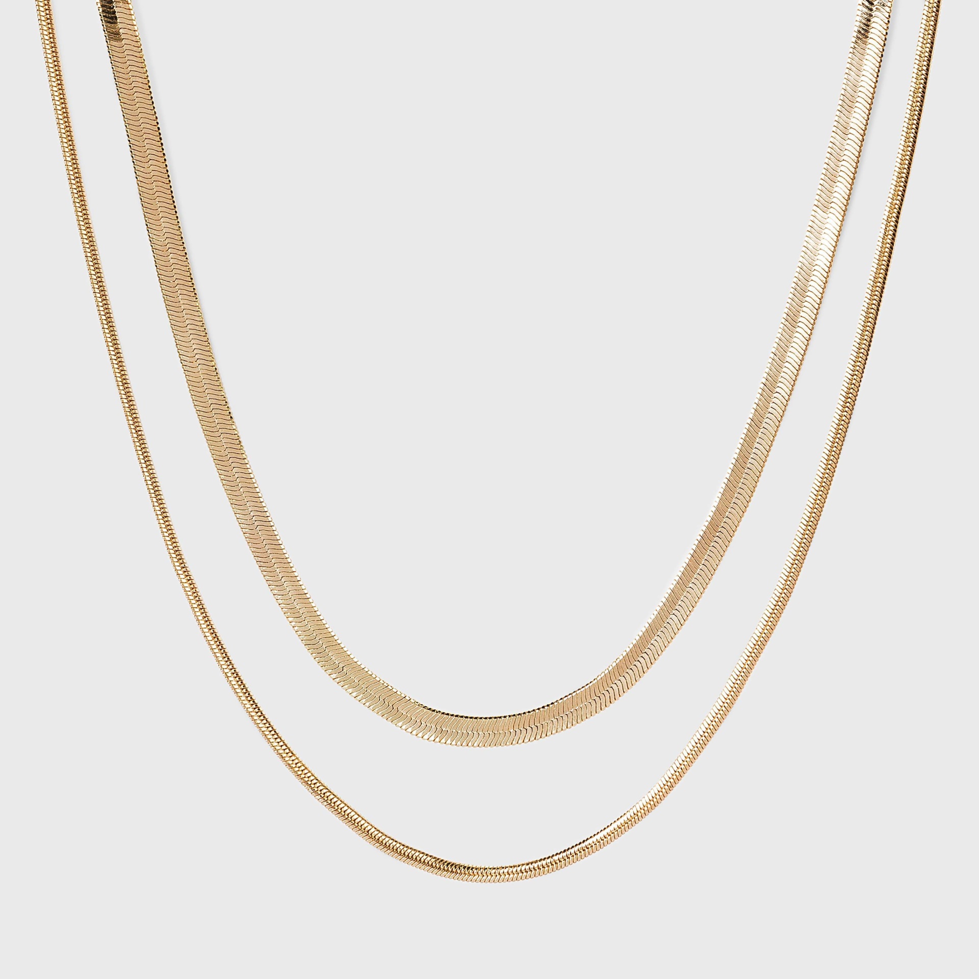 slide 1 of 3, Snake Chain Necklace Set - A New Day Gold, 2 ct