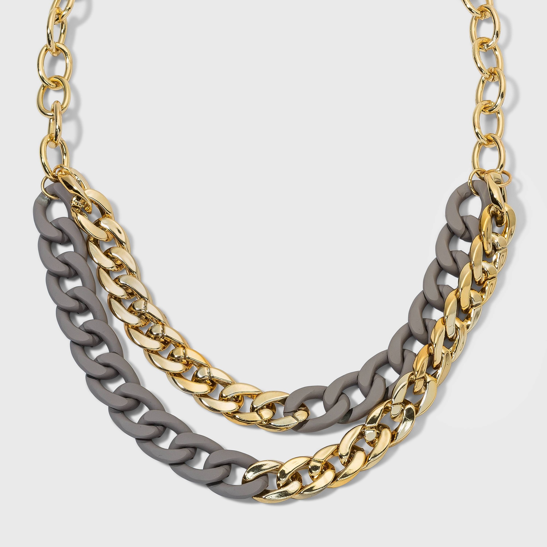 slide 1 of 3, Matte Link Chain Multi-Strand Necklace - A New Day Gold, 1 ct