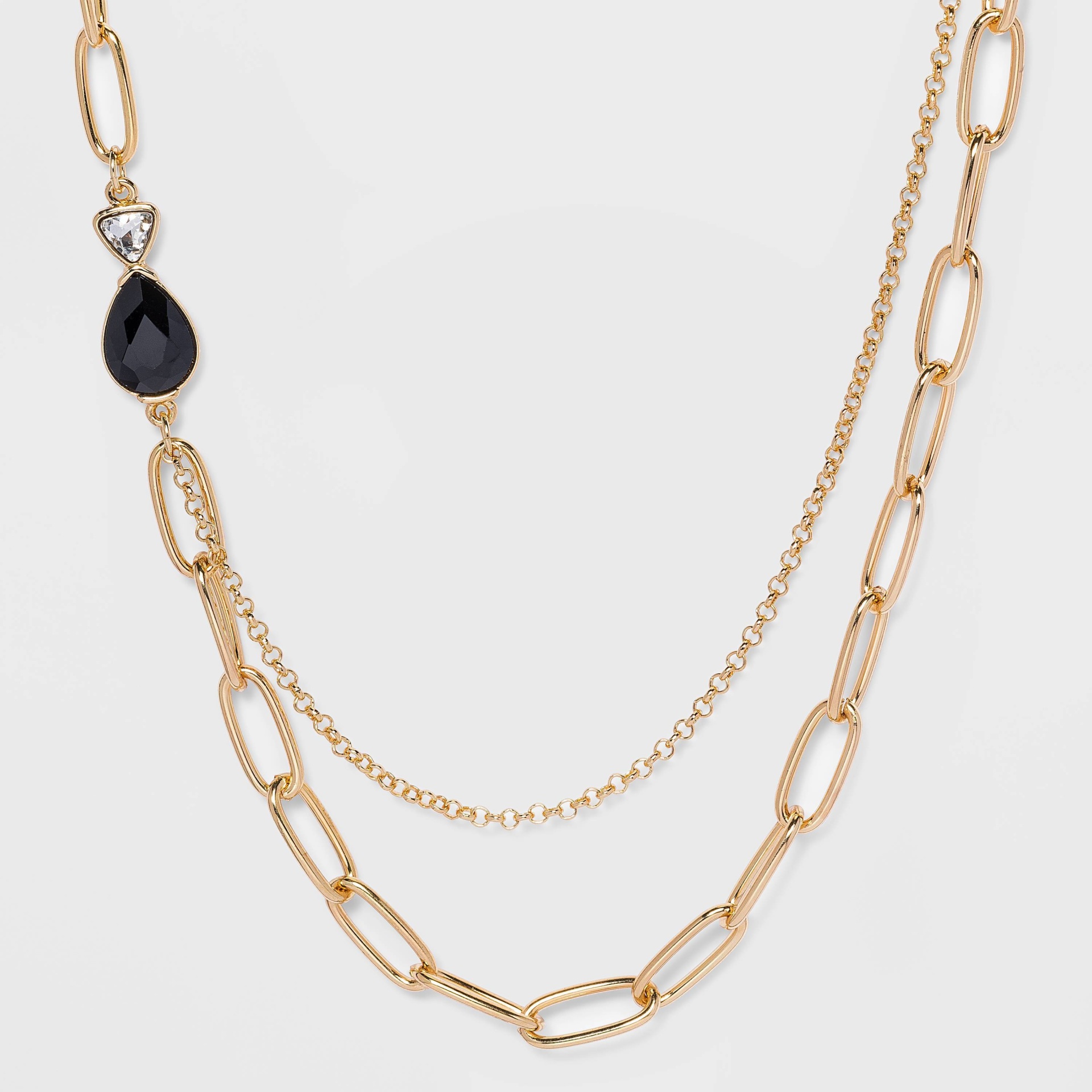 slide 1 of 3, Bezel Stone Multi-Strand Necklace - A New Day Gold, 1 ct
