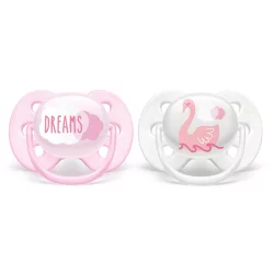 Philips Avent 2pk Ultra Soft Pacifier 6 Months - Dreams/Swan Designs