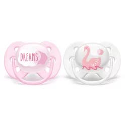Philips Avent 2pk Ultra Soft Pacifier 6 Months - Dreams/Swan Designs