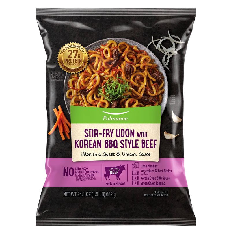 slide 1 of 3, Pulmuone Stir-Fry Udon with Korean BBQ Style Beef Meal Kit - 24.1oz, 24.1 oz