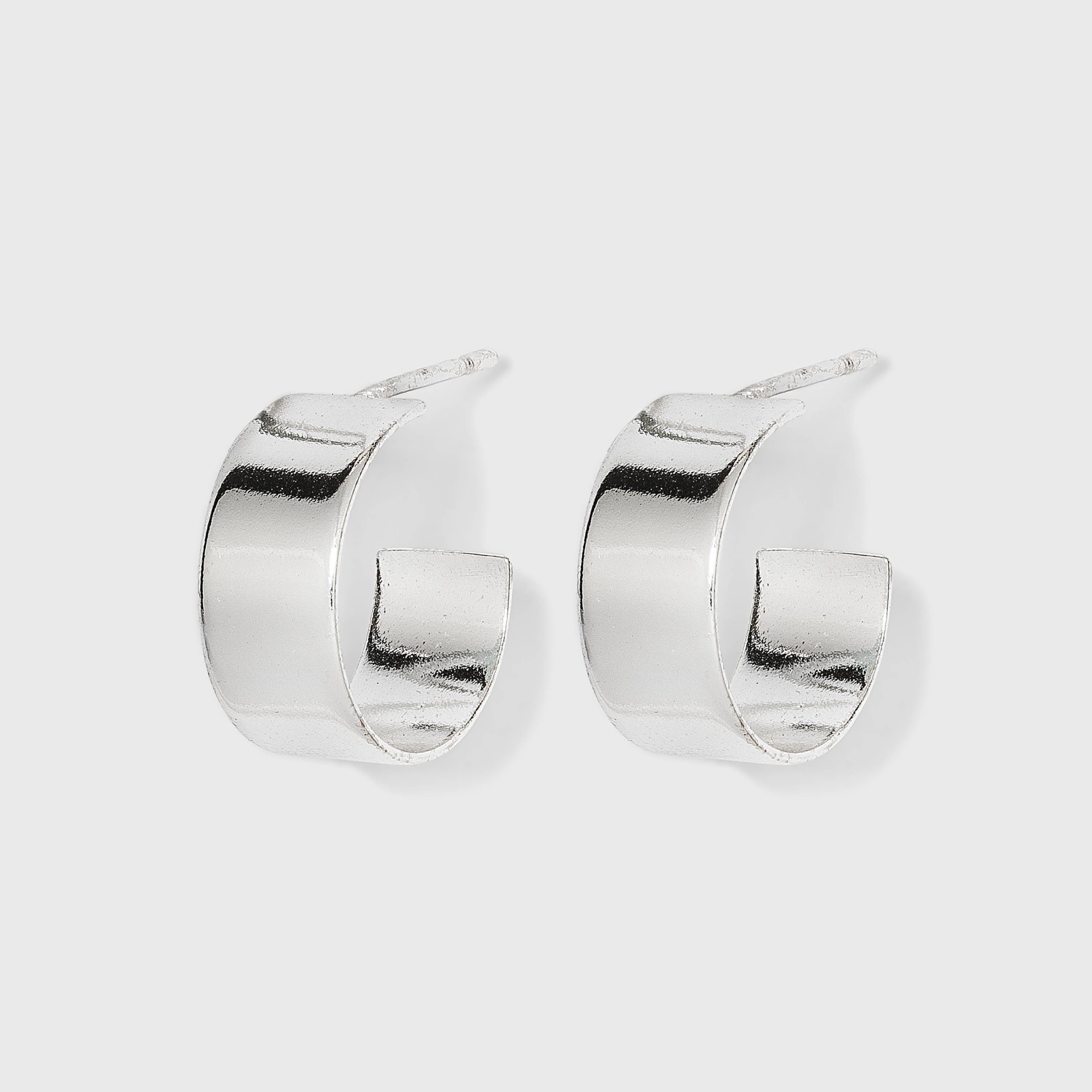 slide 1 of 2, Sterling Silver Thick Band Hoop Earrings - A New Day Silver, 1 ct