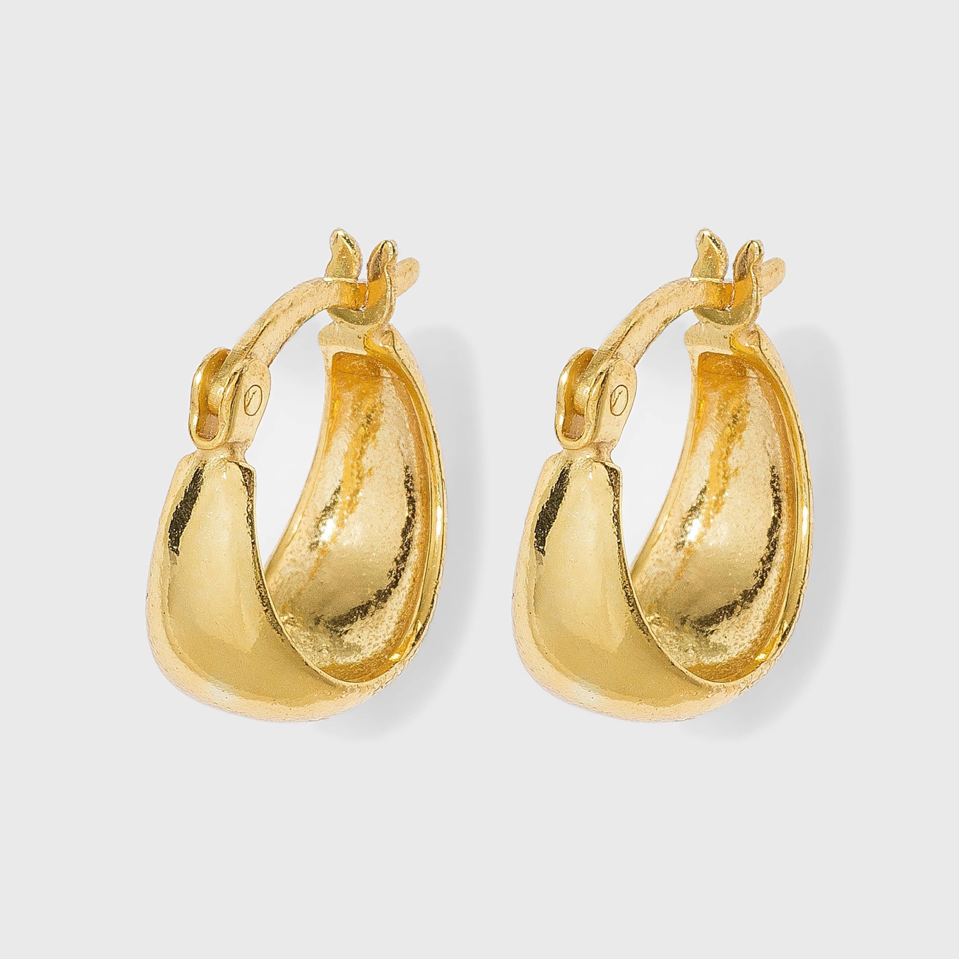 slide 1 of 2, Sterling Silver Tapered Hoop Earrings - A New Day Gold, 1 ct