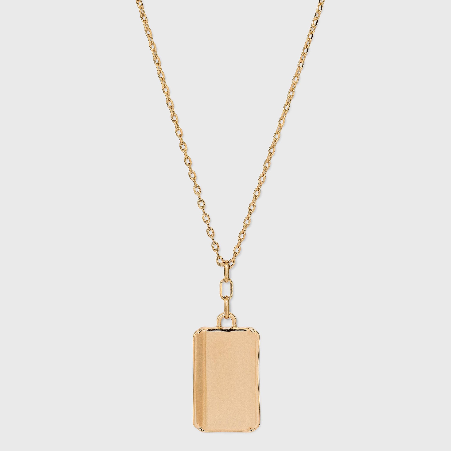 slide 1 of 3, Solid Rectangle Statement Necklace - A New Day Gold, 1 ct
