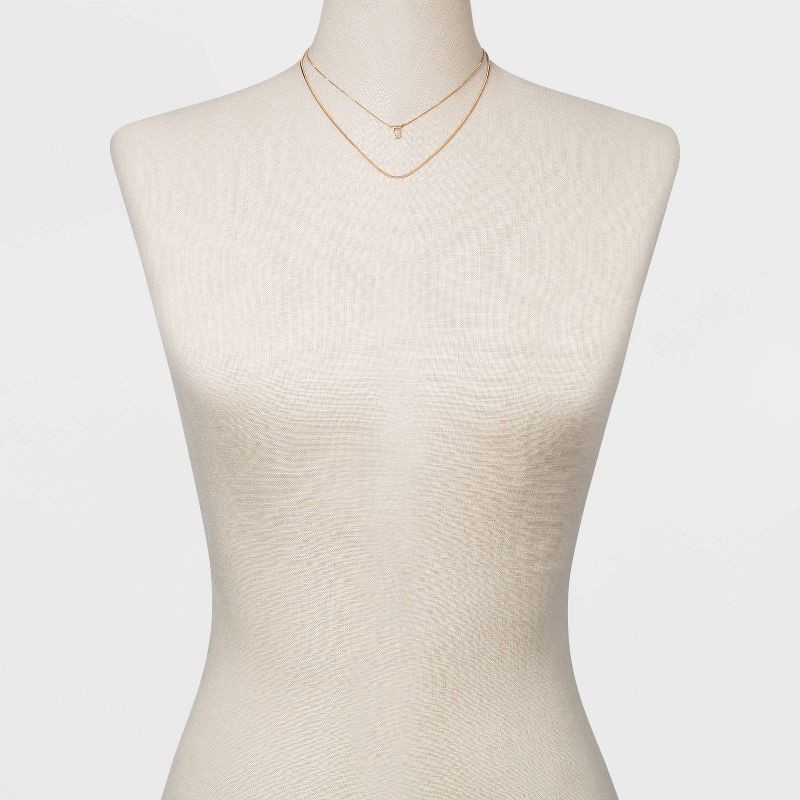 slide 2 of 3, Delicate Layered Necklace - A New Day™ Gold: Nickel-Free, Lobster Claw Clasp, 3-Inch Extender, 1 ct