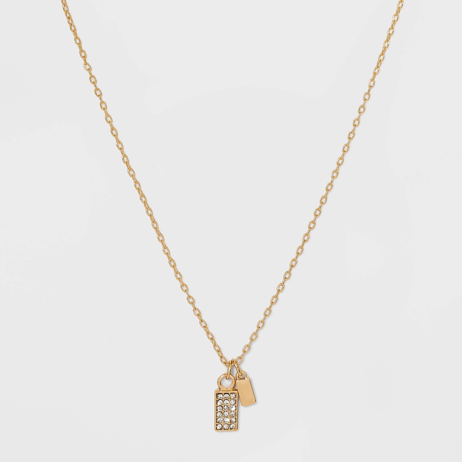 slide 1 of 5, Stone and Square Charm Pendant Necklace - A New Day Gold, 1 ct