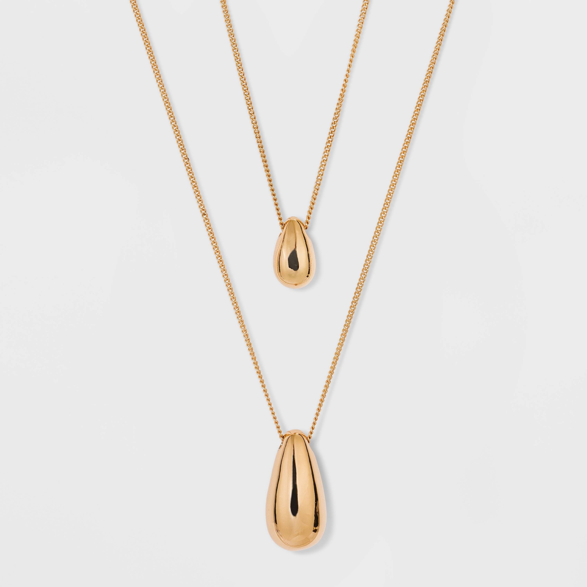 slide 1 of 3, Long Teardrops Pendant Necklace - A New Day Gold, 1 ct
