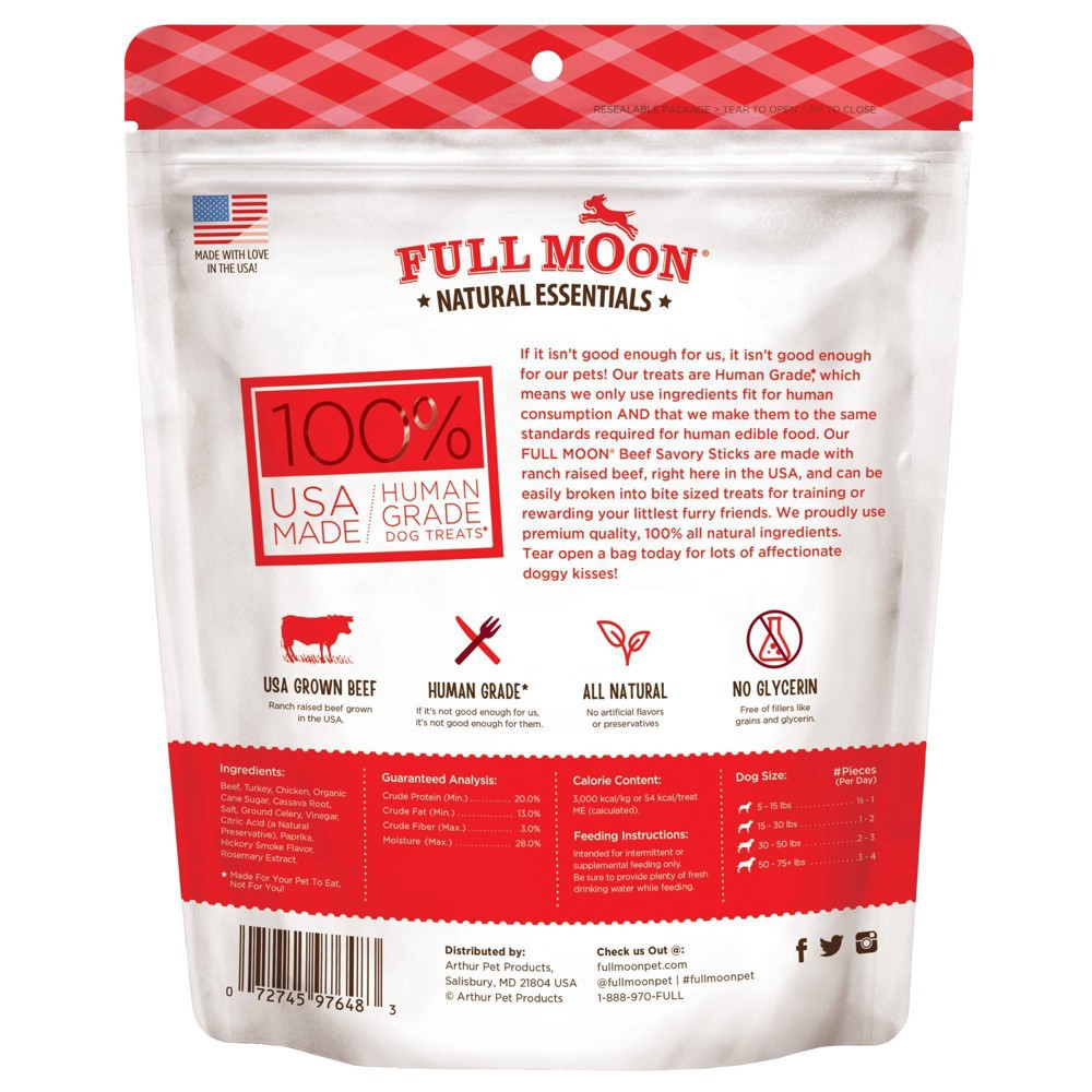 Full Moon Essentials Beef Sticks Jerky Dog Treats 14oz 14 oz Shipt