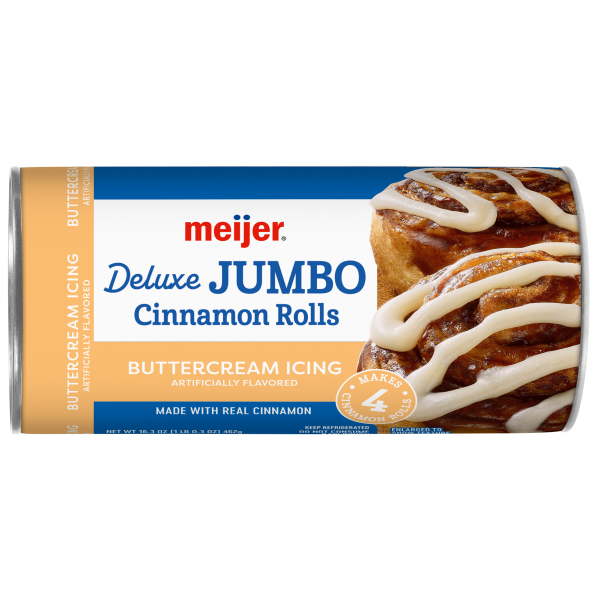 slide 1 of 2, Meijer Deluxe Jumbo Cinnamon Rolls with Buttercream Icing, 16.3 oz