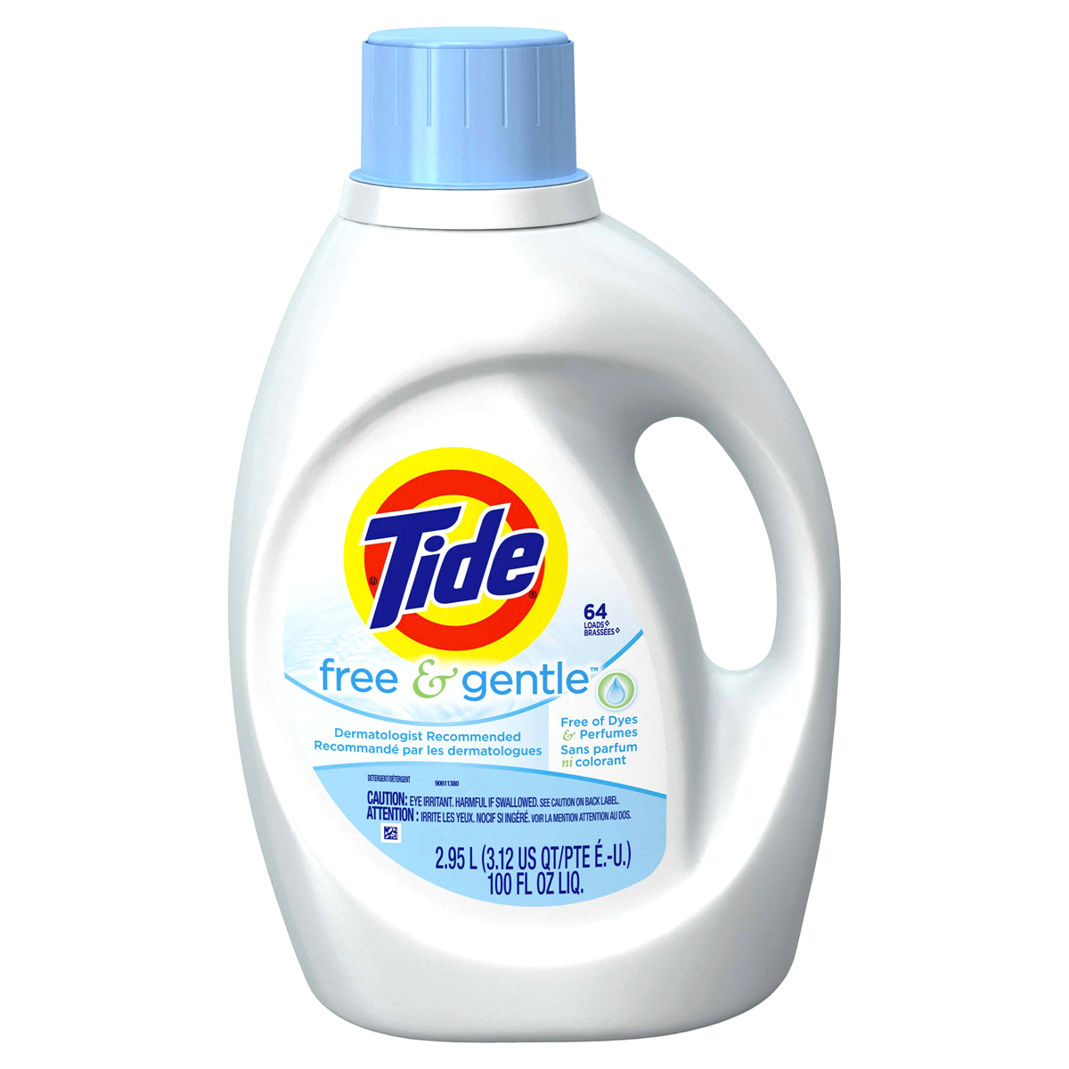 slide 3 of 5, Tide Free & Gentle Liquid Laundry Detergent, 100 fl oz