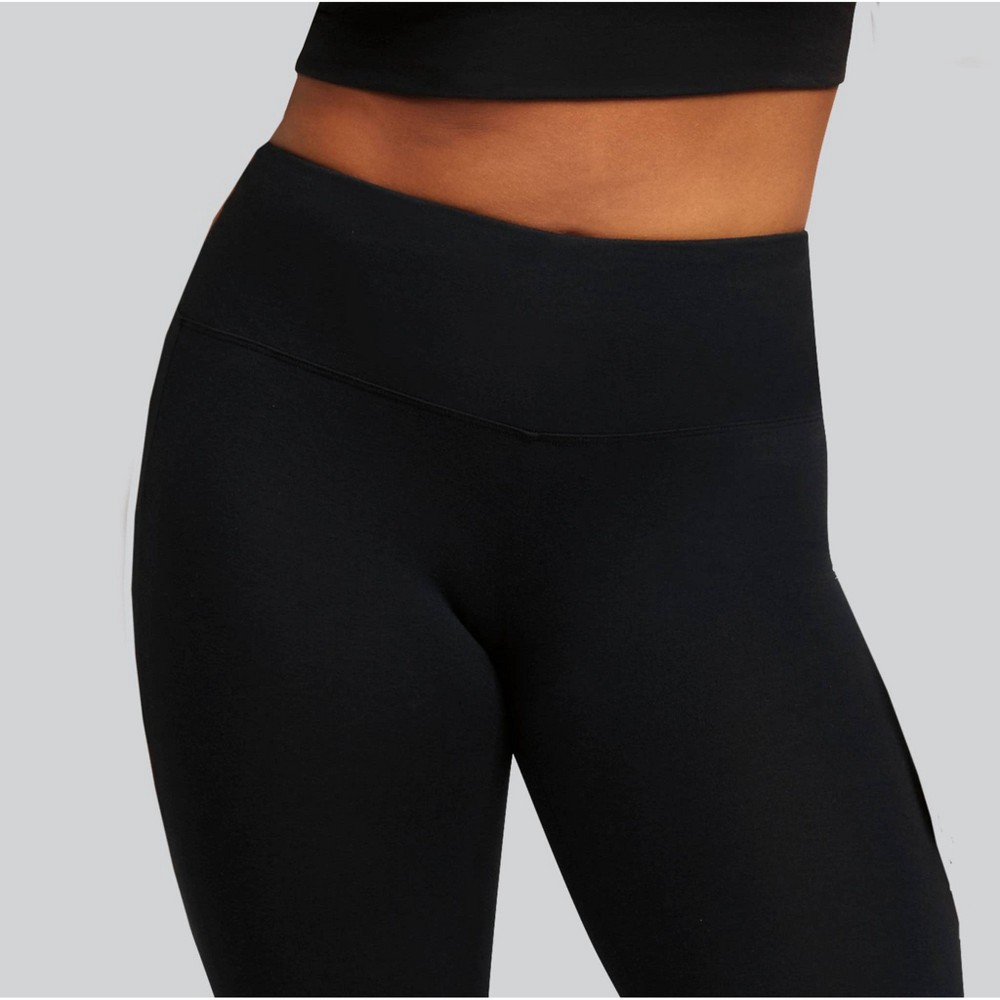 Hanes EcoSmart Women's High-Waist Slim Straight Cotton Blend Shaping  Leggings - Black L 1 ct