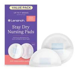 Lansinoh Stay Dry Disposable Nursing Pads - 200ct: White, 4.5 Inch Diameter, 1 Inch Thickness