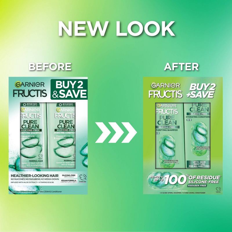 slide 2 of 5, Garnier Pure Clean Everyday Shampoo and Conditioner - 25 fl oz/2pk, 25 fl oz, 2 ct