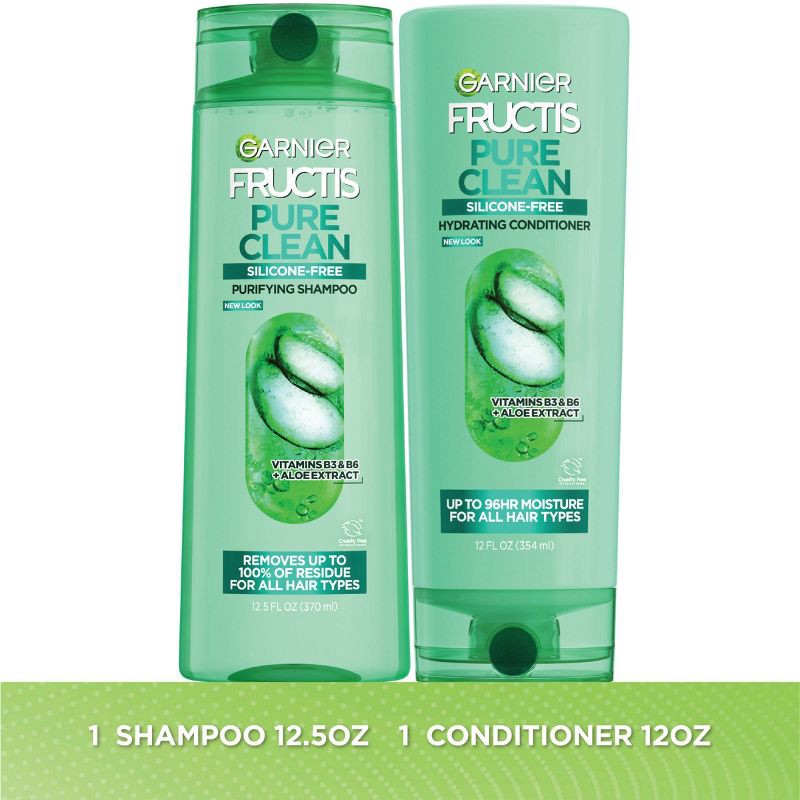 slide 3 of 5, Garnier Pure Clean Everyday Shampoo and Conditioner - 25 fl oz/2pk, 25 fl oz, 2 ct