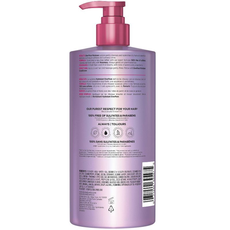 slide 2 of 10, L'Oreal Paris EverPure Moisture Rosemary Oil Shampoo for Dry Hair - 23 fl oz, 23 fl oz