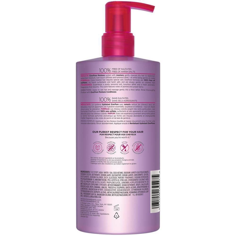 slide 2 of 4, L'Oreal Paris EverPure Moisture Sulfate Free Shampoo for Dry Hair - 23 fl oz, 23 fl oz