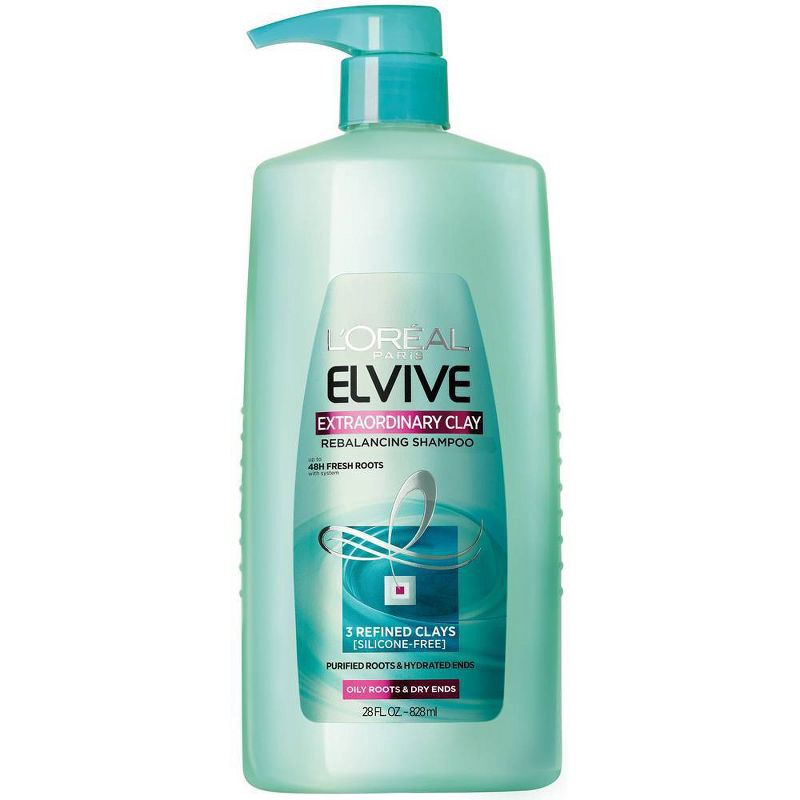 slide 1 of 1, L'Oreal Paris Elvive Extraordinary Clay Rebalancing Shampoo for Dry Hair - 28 fl oz, 28 fl oz
