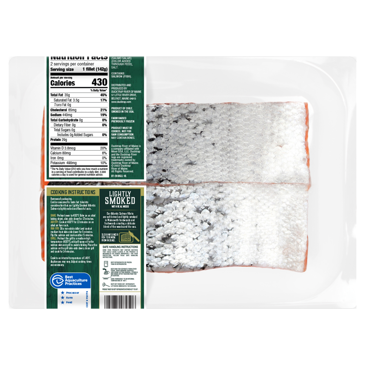 slide 2 of 8, Ducktrap Lght Smk Atl Salmon F2T 10 Oz, 10 oz