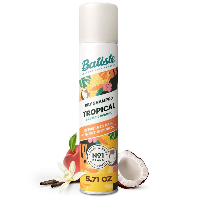 slide 1 of 10, Batiste Tropical Exotic Coconut Dry Shampoo - 5.71oz: For All Hair Types, Aerosol, Basic Cleansing, 5.71 oz