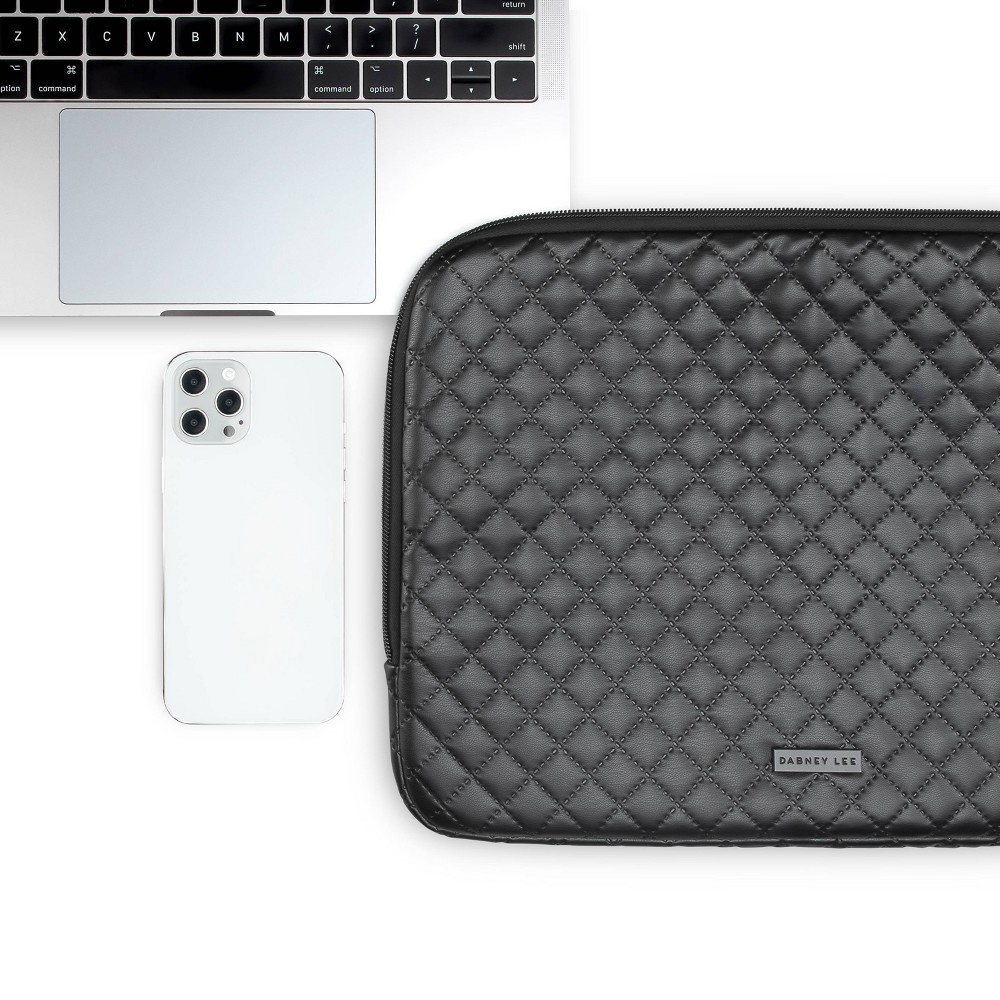 slide 7 of 7, Dabney Lee 14" Quilted Laptop Sleeve - Black, 1 ct