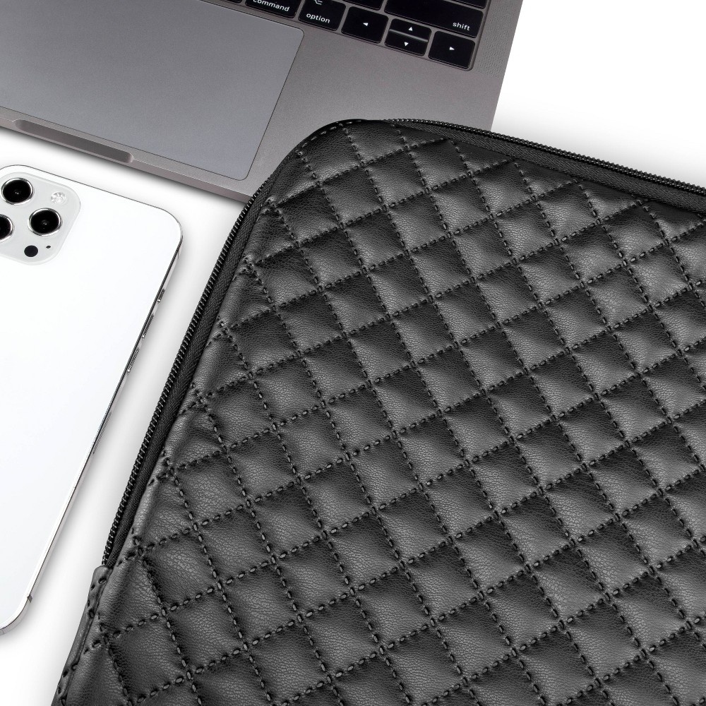 slide 3 of 7, Dabney Lee 14" Quilted Laptop Sleeve - Black, 1 ct