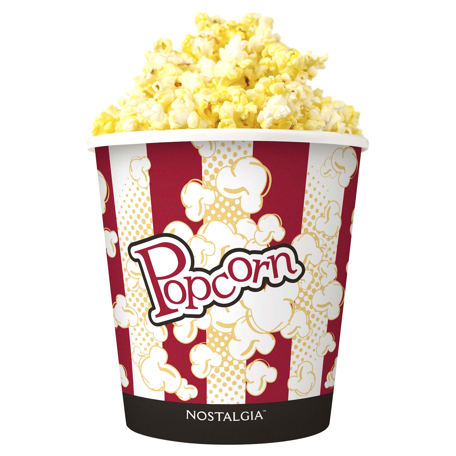 slide 1 of 1, Nostalgia Round Plastic Popcorn Bucket, 4 qt