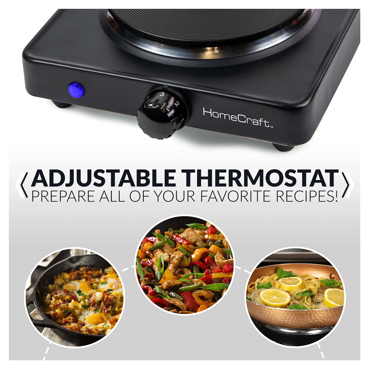 slide 4 of 5, HOME CRAFT Homecraft Single Burner Hot Plate, 750 watt, 1 ct