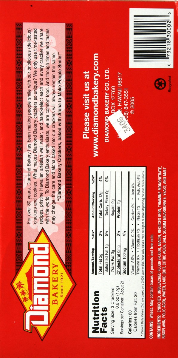 slide 4 of 6, Diamond Bakery Original Hawaiian Soda Crackers, 