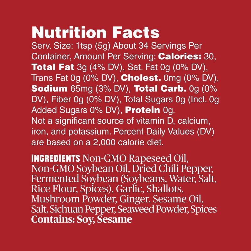 slide 3 of 8, Fly by Jing Original Sichuan Chili Crisp Vegan Crispy Hot Sauce - 6oz, 6 oz