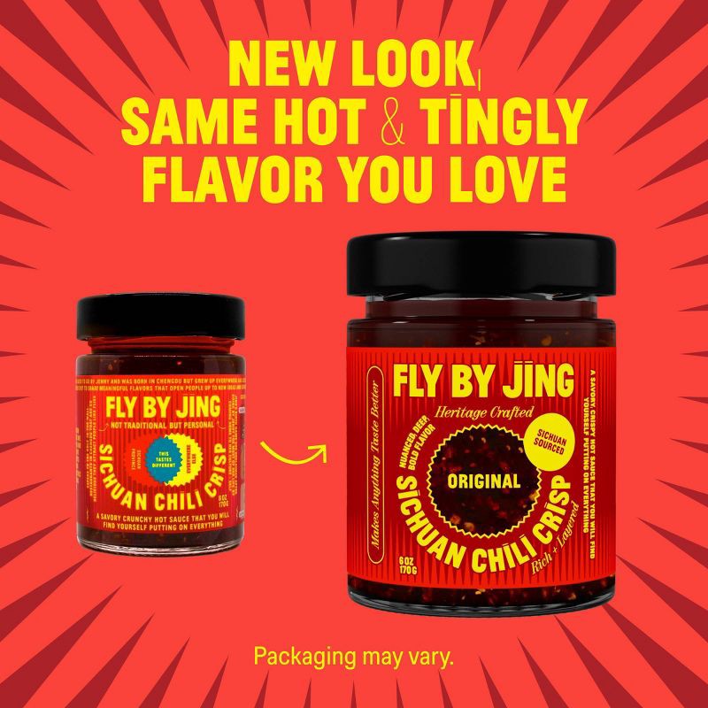 slide 6 of 8, Fly by Jing Original Sichuan Chili Crisp Vegan Crispy Hot Sauce - 6oz, 6 oz