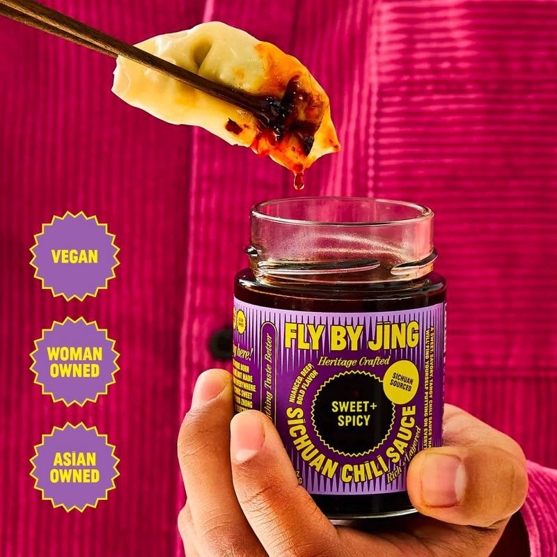 slide 4 of 6, FLY BY JING Sweet + Spicy Sichuan Chili Sauce - 6oz, 6 oz