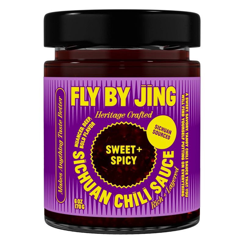 slide 1 of 6, FLY BY JING Sweet + Spicy Sichuan Chili Sauce - 6oz, 6 oz