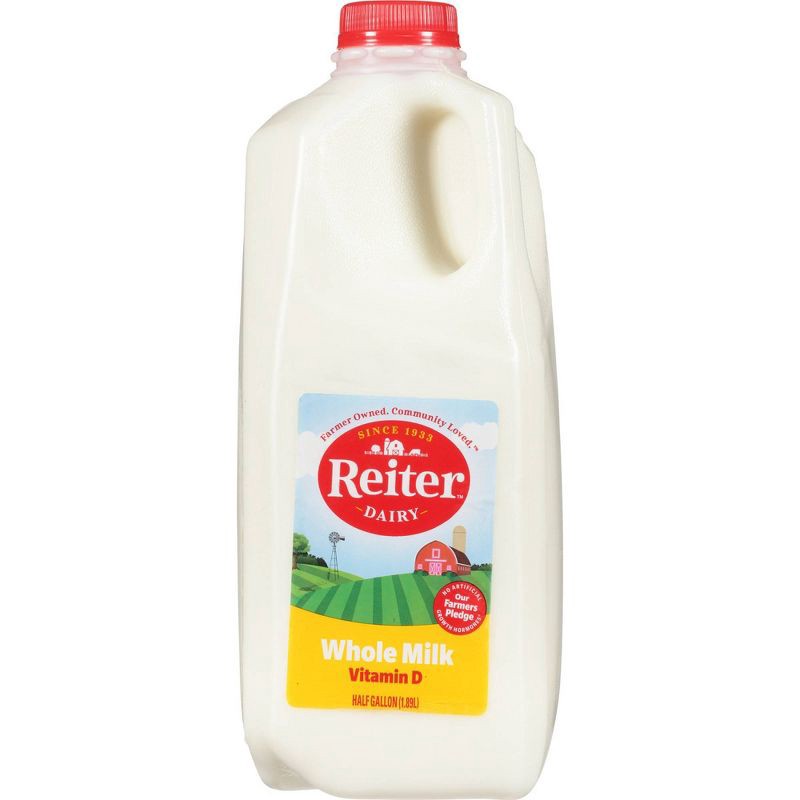 slide 1 of 7, Reiter Dairy Reiter Whole Milk - 0.5gal, 1/2 gal