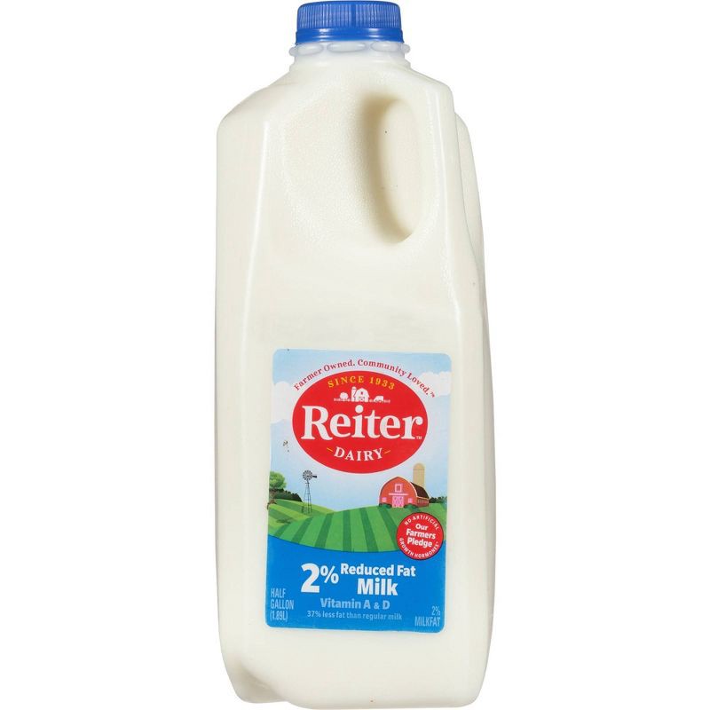 slide 1 of 7, Reiter Dairy Reiter 2% Reduced Fat Milk - 0.5gal, 1/2 gal